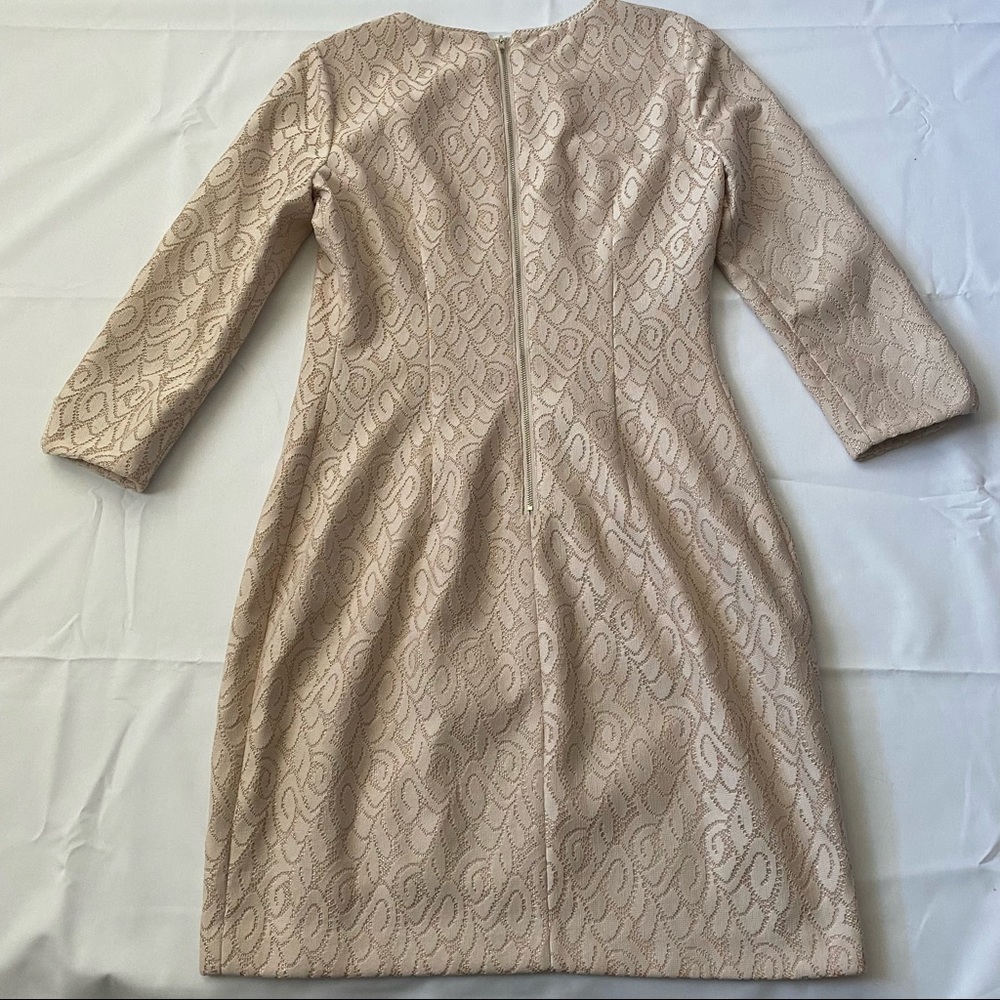 Belle Badgley Mischka gold lace overlay cocktail party dress women’s size 6 - Picture 10 of 13